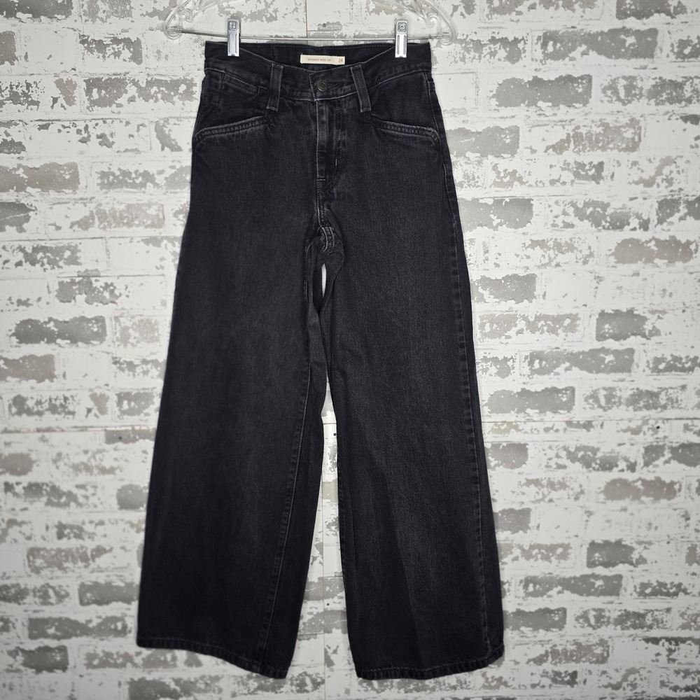 Levis Jeans Womens 24 Black '94 Baggy Wide Leg 100% Cotton Denim Grunge Hip Hop